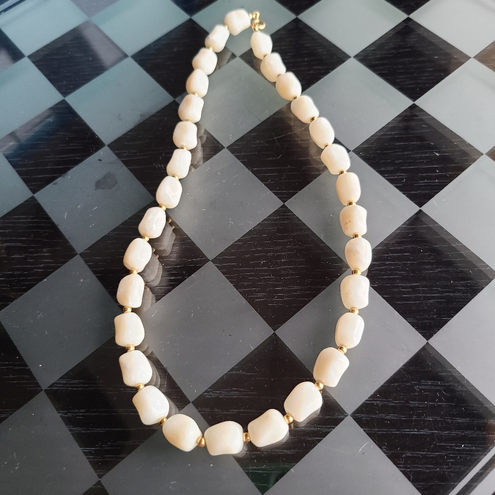 Trifari Cream Beaded Necklace